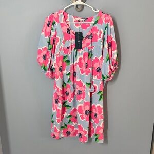 Floral Pink and Blue Dress